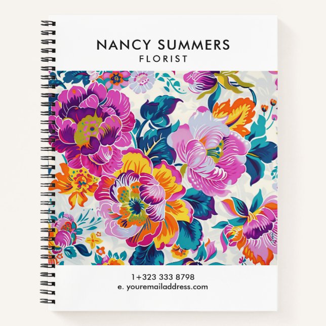 Colorful Flower Pattern Notebook (Front)
