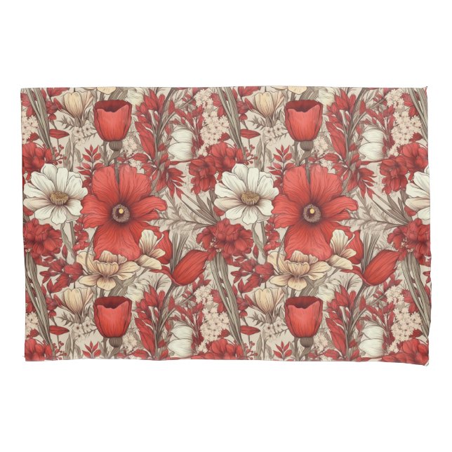 Colorful Flower Pattern Pillow Case (Front)