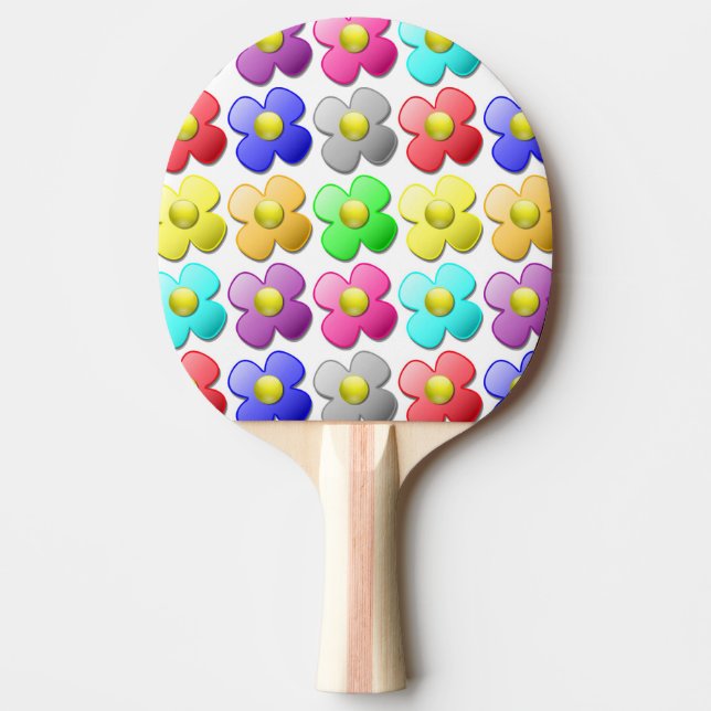 COLORFUL FLOWER PATTERN Ping-Pong PADDLE (Front)