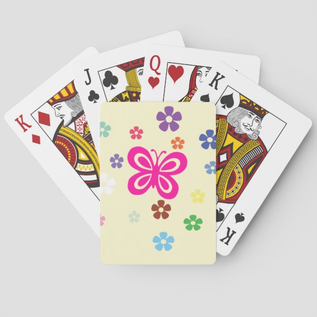 Colorful Flower Pattern Poker Cards (Back)