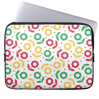 Colorful Flower Pattern Retro Floral Laptop Sleeve