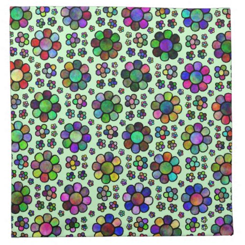 Colorful Flower Pattern Tie Dye Napkin