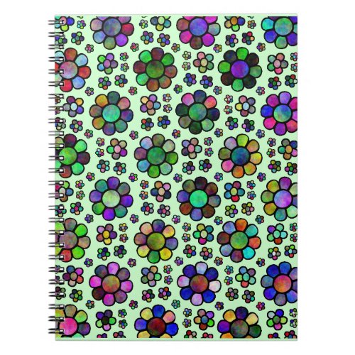 Colorful Flower Pattern Tie Dye Notebook