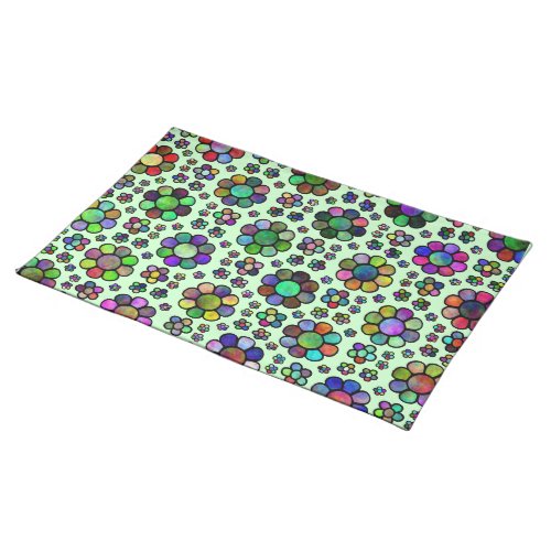 Colorful Flower Pattern Tie Dye Placemat