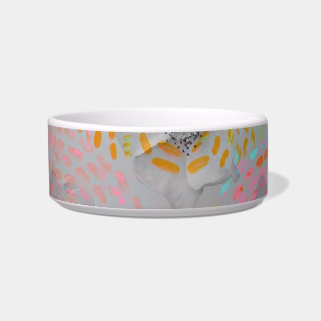 Colorful flower pattern with dotted graphic lines bowl (Front)