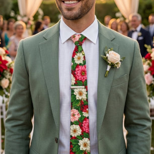 Colorful Flower Patterns Neck Tie