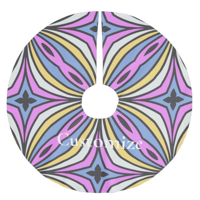 Colorful Flower Petals  Thunder_Cove Brushed Polyester Tree Skirt (Front)