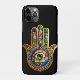 Colorful Flower Petals Turquoise Third Eye Hamsa iPhone 11 Pro Case