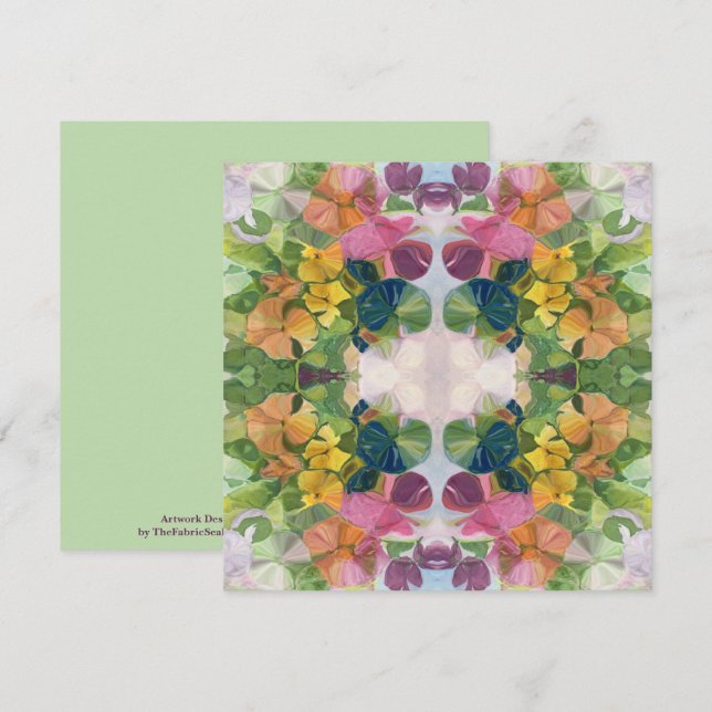 Colorful Flower Petals Watercolor Pattern Painting Card (Front/Back)
