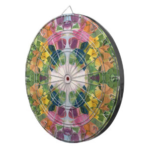 Colorful Flower Petals Watercolor Pattern Painting Dart Board