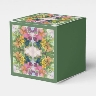 Colorful Flower Petals Watercolor Pattern Painting Favor Boxes