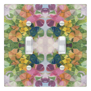 Colorful Flower Petals Watercolor Pattern Painting Light Switch Cover
