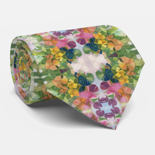 Colorful Flower Petals Watercolor Pattern Painting Neck Tie