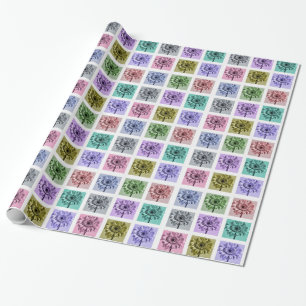 Colorful Flower Pop Art Pattern Wrapping Paper
