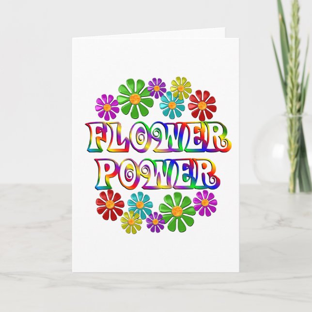 Colorful Flower Power Card (Front)