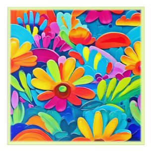 Colorful Flower Power Painting Acrylic Print