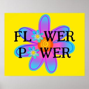 Colorful Flower Power Poster