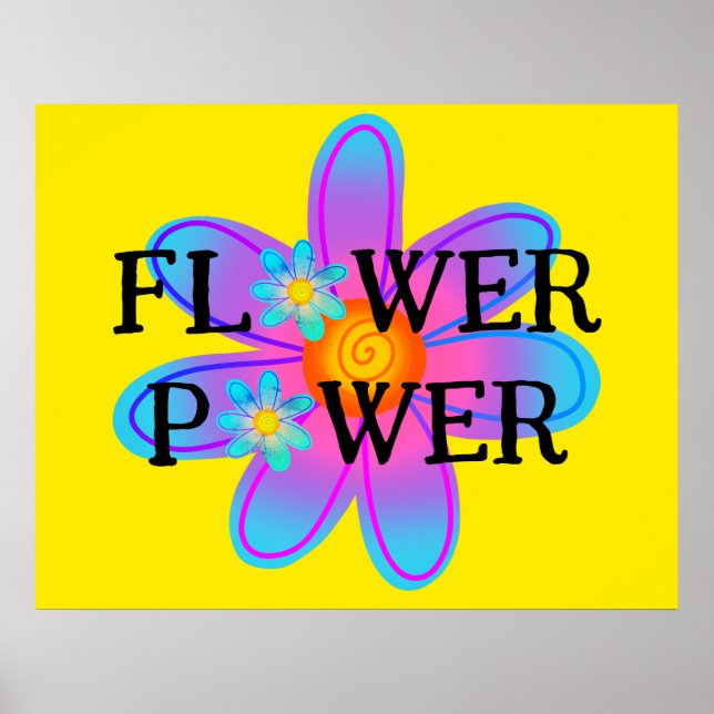 Colorful Flower Power Poster (Front)