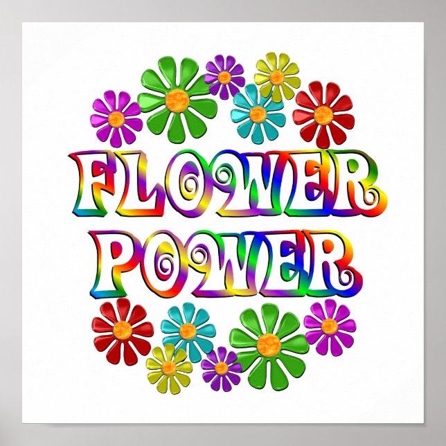 Colorful Flower Power Poster (Front)