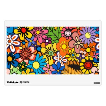 Colorful Flower Power Wall Decal by OutFrontProductions at Zazzle