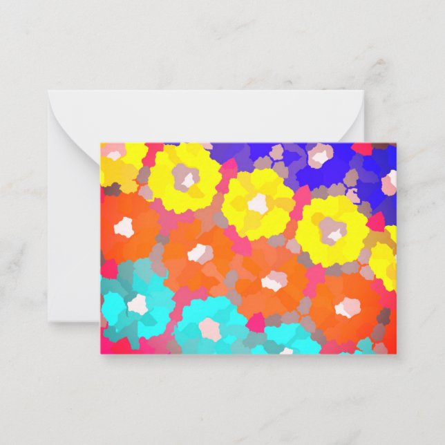   colorful flower print  note card (Front)