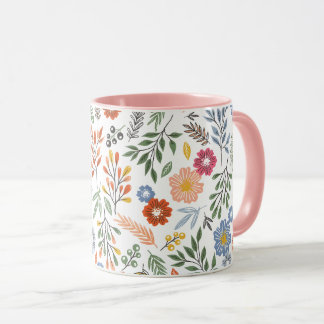 colorful flower shape mug cup