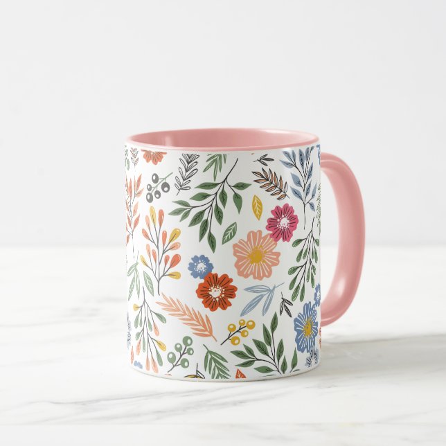 colorful flower shape mug cup (Front Right)