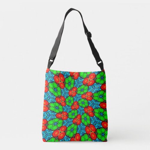 Colorful Flower Shape Pattern Crossbody Bag