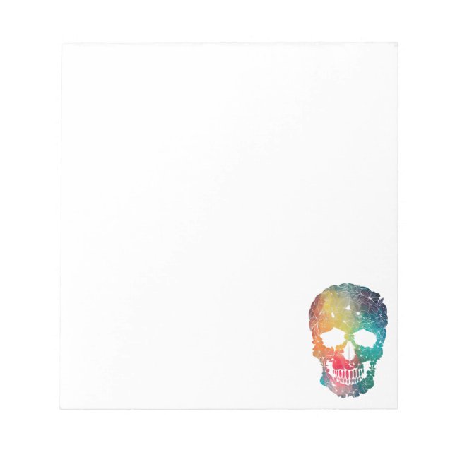Colorful Flower Skull Notepad (Front)