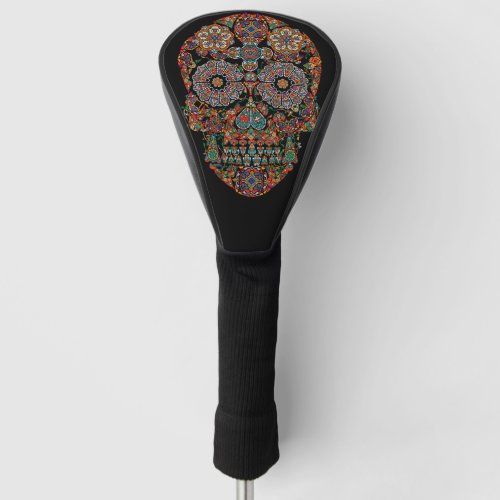 Colorful Flower Sugar Skull Golf Head Cover