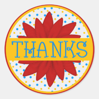 Colorful Flower Thank You Sticker