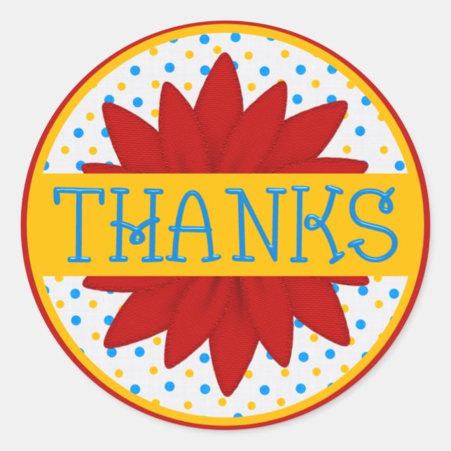 Colorful Flower Thank You Sticker (Front)
