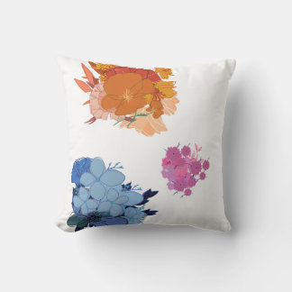 Colorful Flower  Throw Pillow