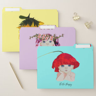 Colorful Flower Wildflower Pastels File Folder