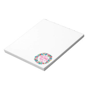 Colorful Flower Wreath Best F*cking Mom Ever Notepad