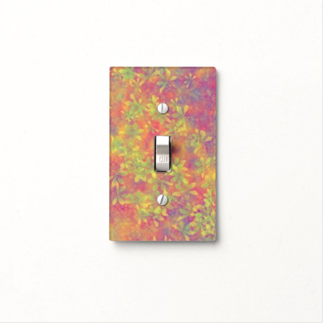 Colorful Flowered Double Switch Wall Plate (In Situ)