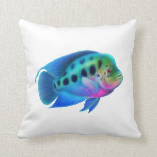 Colorful Flowerhorn Cichlid Fish Pillow