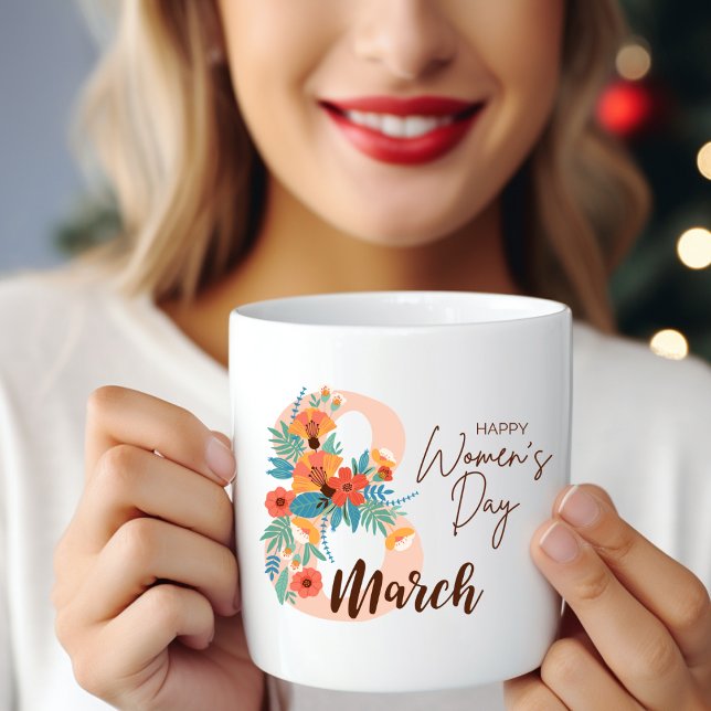 Colorful Flowers 8 March Happy Women's Day Mug (Creator Uploaded)