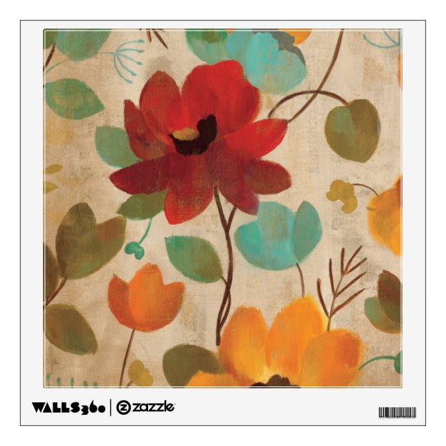 Colorful Flowers and Buds Wall Sticker (Front)