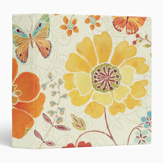 Colorful Flowers and Butterflies Binder (Front/Spine)