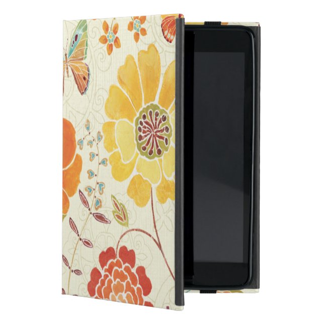 Colorful Flowers and Butterflies Cover For iPad Mini (Front)