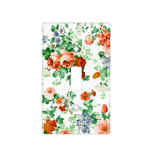 Colorful Flowers And Pink  Red Roses Light Switch Cover