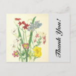 [ Thumbnail: Colorful Flowers and Plants, "Thank You!" Postcard ]