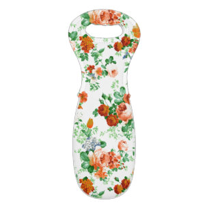 Colorful Flowers And Roses Pattern Wine Bag