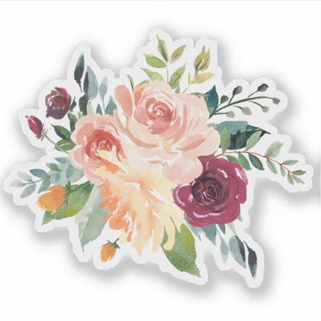Colorful flowers arrangement sticker (Front)