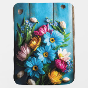 Colorful Flowers Baby Blanket