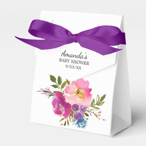 Colorful Flowers Baby  Shower Favor Box