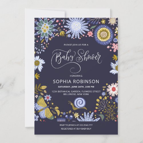 Colorful Flowers Baby Shower Invitation