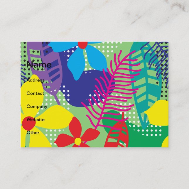 Colorful flowers background business card (Front)