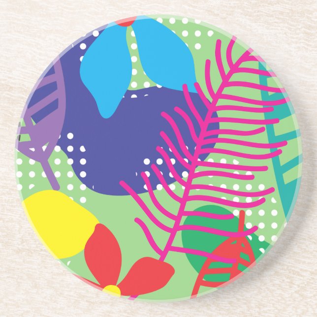 Colorful flowers background coaster (Front)
